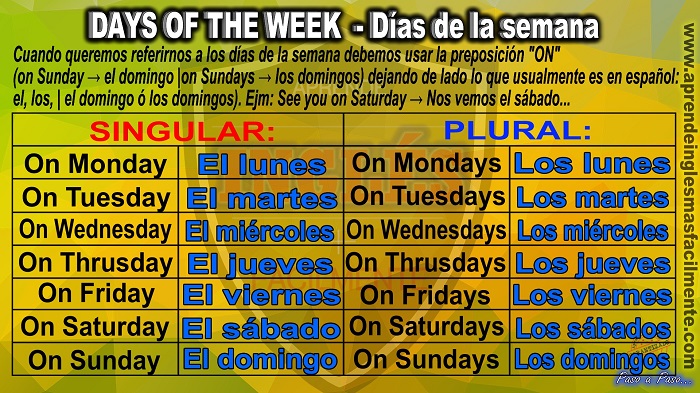 Vocabulary 101 - Vocabulario Days of the week - Días de la semana  #vocabulary #vocabulario #days #week #spanish #english #spanishclass…